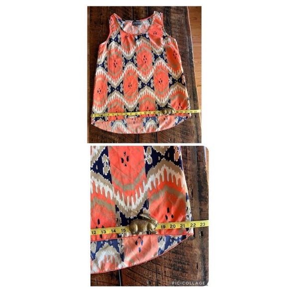 The Royal Standard Hi-Low Sleeveless Tank Top Aztec Abstract Pattern Size Medium - Picture 4 of 8